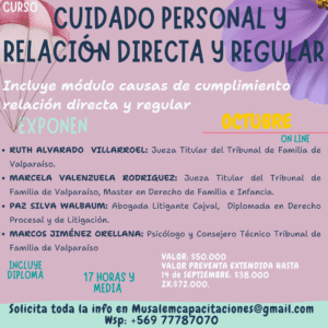 CURSO CUIDADO PERSONAL Y RELACIÓN DIRECTA Y REGULAR.