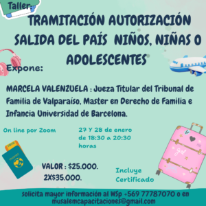 TALLER AUTORIZACIÓN SALIDA DEL PAÍS