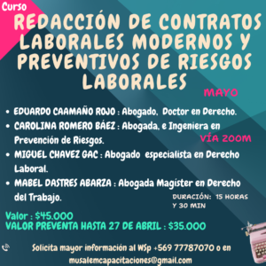 CURSO CONTRATACIÓN LABORAL MODERNA Y PREVENTIVA DE  RIESGOS LABORALES 