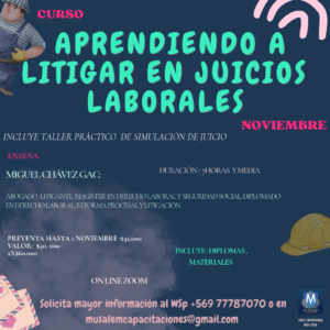 CURSO APRENDIENDO A LITIGAR EN JUICIOS LABORALES DESDE CERO